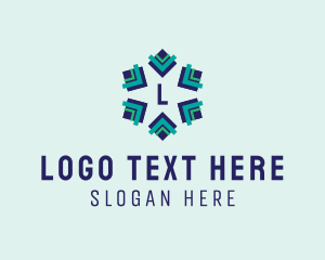 Office - Geometric Star Snowflake logo design