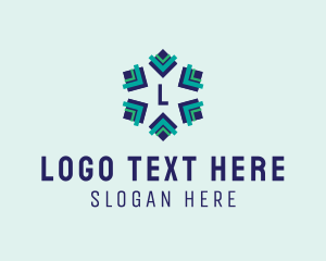 Space - Geometric Star Snowflake logo design
