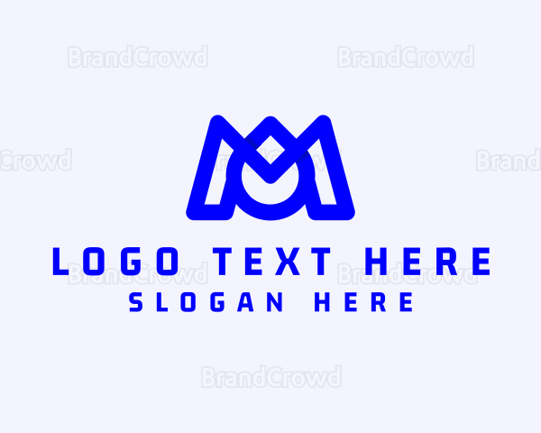 Blue Droplet Letter M Logo