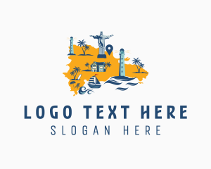 Travel - Dominican Travel Map logo design