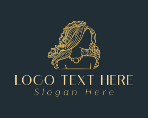 Floral Golden Lady Logo