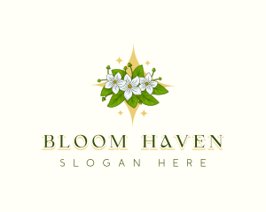 Sampaguita Blossom Flower logo design