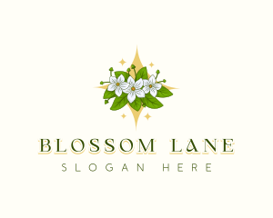 Sampaguita Blossom Flower logo design