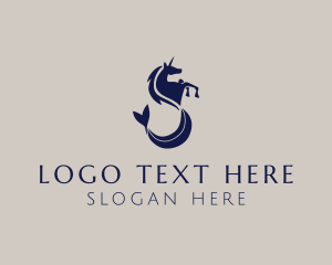 Icon - Unicorn Mermaid Letter S logo design