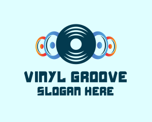 Turntable - Vinyl Record Speakers logo design