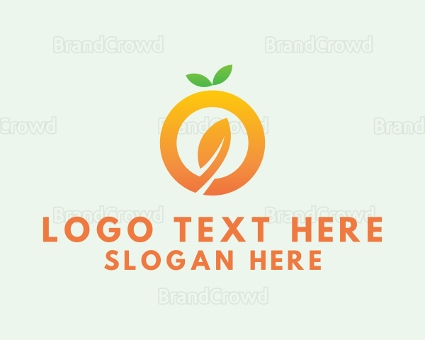 Organic Orange Leaf Letter O Logo