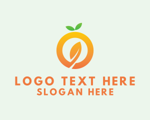 Juicery - Organic Orange Leaf Letter O logo design
