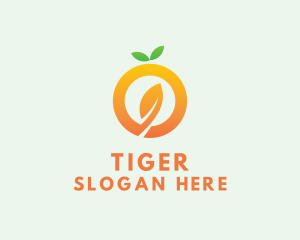 Organic Orange Leaf Letter O Logo