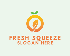 Juicer - Organic Orange Leaf Letter O logo design