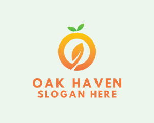 Organic Orange Leaf Letter O logo design