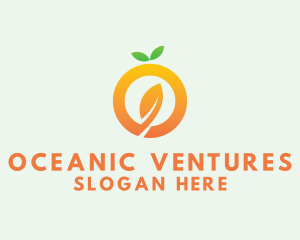 Organic Orange Leaf Letter O logo design