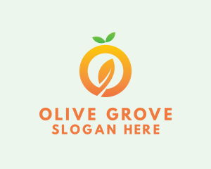 Organic Orange Leaf Letter O logo design