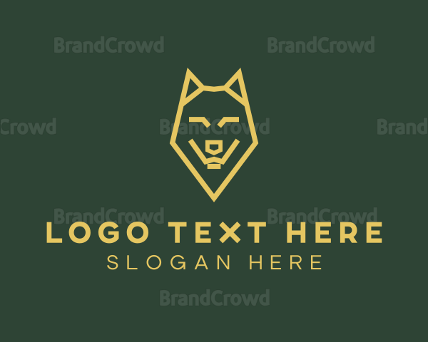 Yellow Wolf Animal Logo