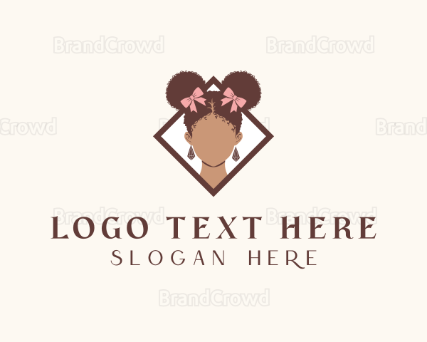 Afro Woman Beauty Logo