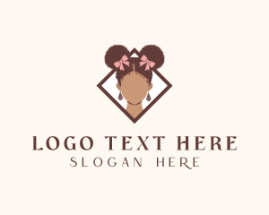 Earring - Afro Woman Beauty logo design