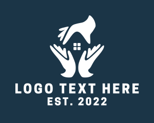 White - Home Builder Maintenance Hands logo design