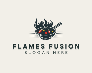 Flaming Wok Soup logo design