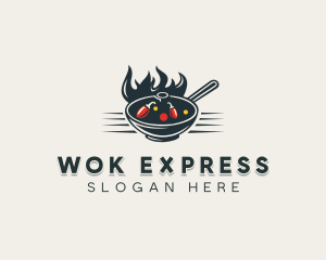 Flaming Wok Soup logo design