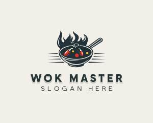 Flaming Wok Soup logo design