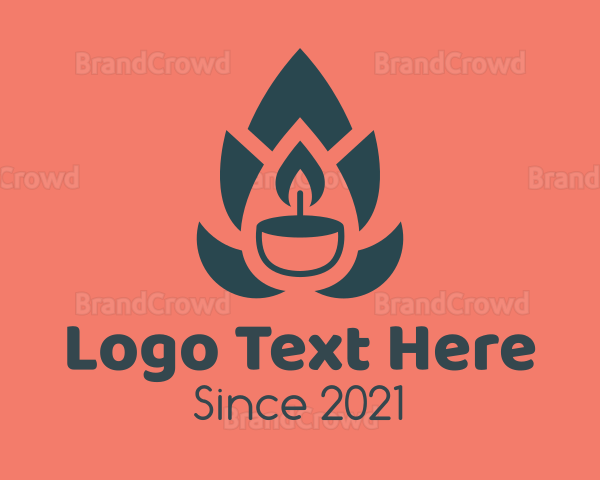 Leaf Candle Flame Logo