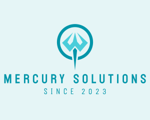 Mercury - Greek Trident Deity logo design