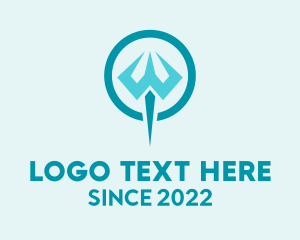 Poseidon - Greek Trident Letter W logo design