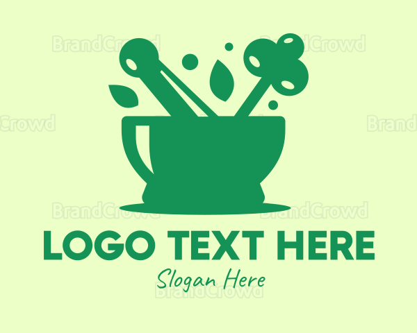 Green Mortar & Pestle Logo