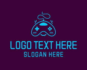 Game Developer - Cute Neon Game Controller logo design
