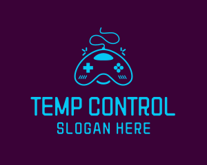 Cute Neon Game Controller logo design