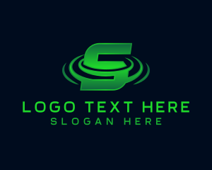 Wave - Cyber Tech Ripple Letter S logo design