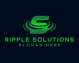 Ripple - Cyber Tech Ripple Letter S logo design