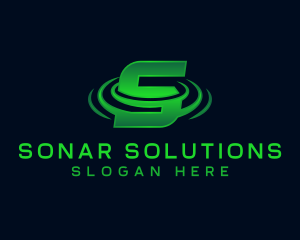 Sonar - Cyber Tech Ripple Letter S logo design