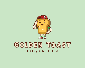 Toast - Cartoon Sandwich Kid logo design