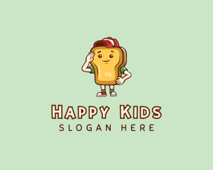 Cartoon Sandwich Kid logo design