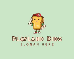 Cartoon Sandwich Kid logo design