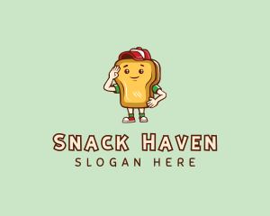 Cartoon Sandwich Kid logo design