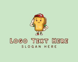 Cartoon - Cartoon Sandwich Kid logo design