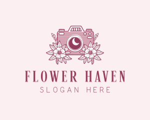 Photography Camera Flower logo design