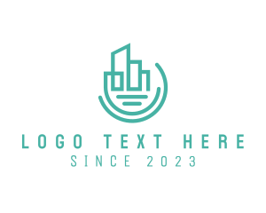 Architecture - Modern Geometric City Buildings logo design