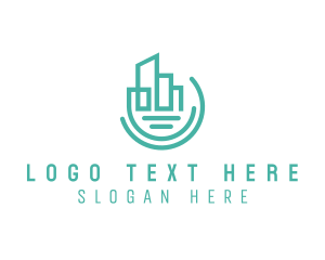 Modern Geometric City Buildings Logo