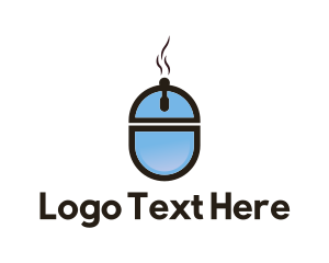 Online - Online Food Computer Mouse logo design