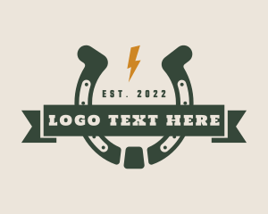 Barn - Cowboy Ranch Horseshoe logo design