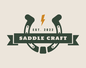 Saddle - Cowboy Ranch Horseshoe logo design
