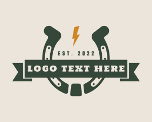 Horseshoe - Cowboy Ranch Horseshoe logo design