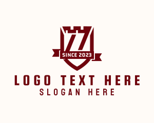 Kingdom - Turret Shield Banner logo design