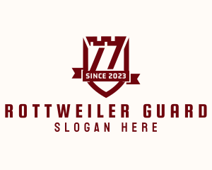 Turret Shield Banner logo design