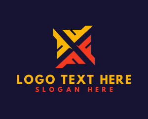 Futuristic - Tech Gaming Letter X logo design