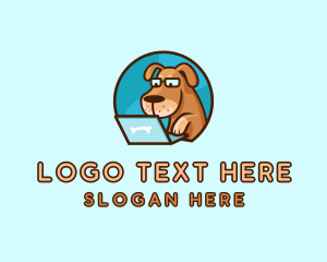 Researcher - Dog Pet Laptop logo design