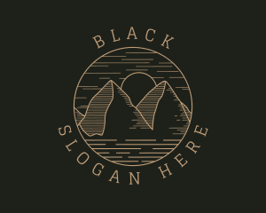 Hipster Mountain Hiking Logo