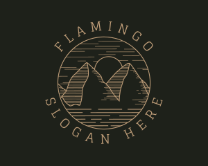Campground - Hipster Mountain Hiking logo design